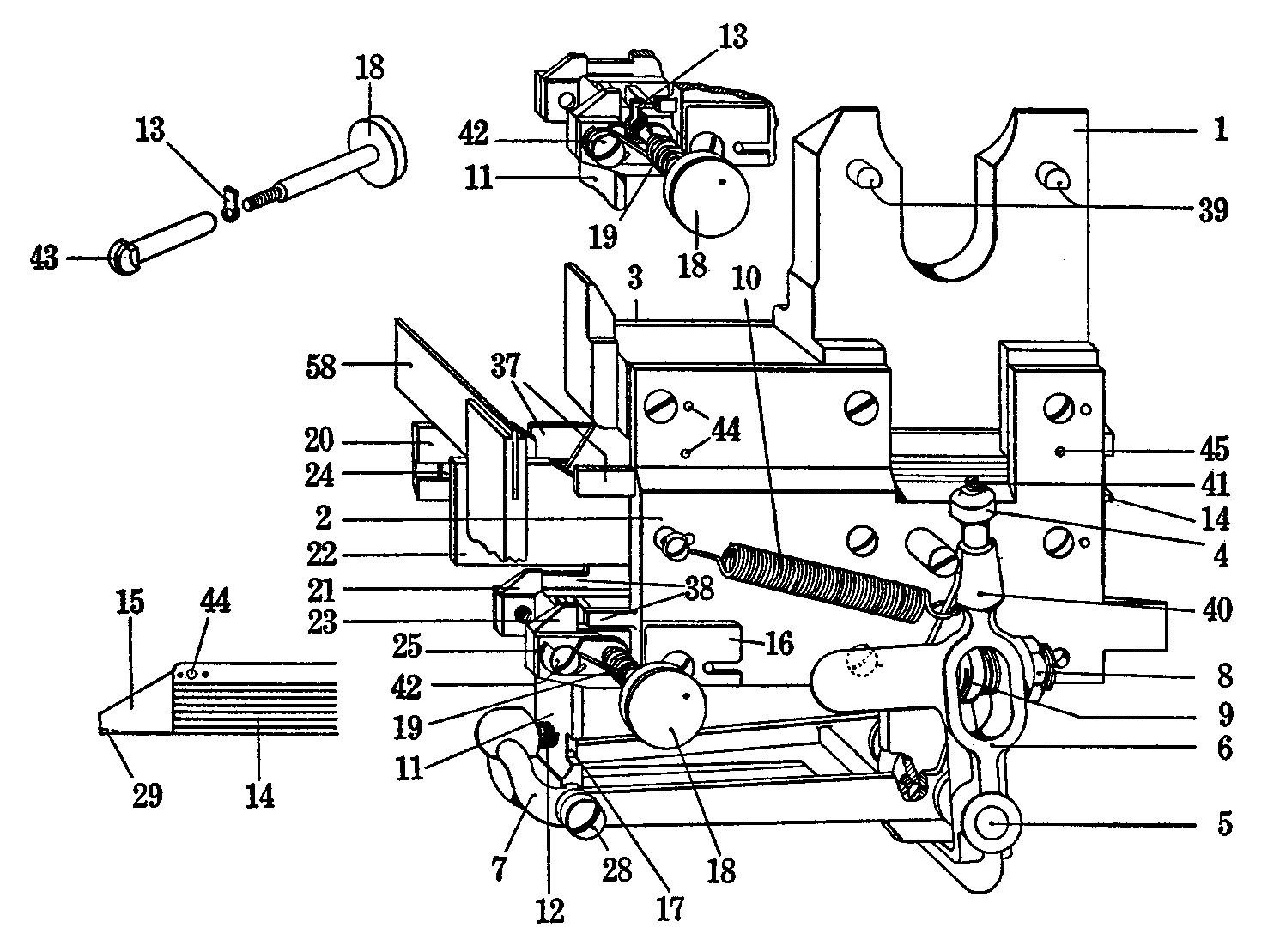 Line drawing of back of distributor