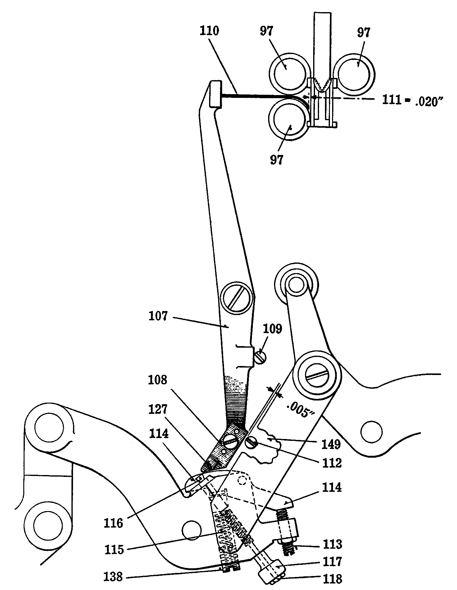 Line drawing of matrix guard safety mechanism